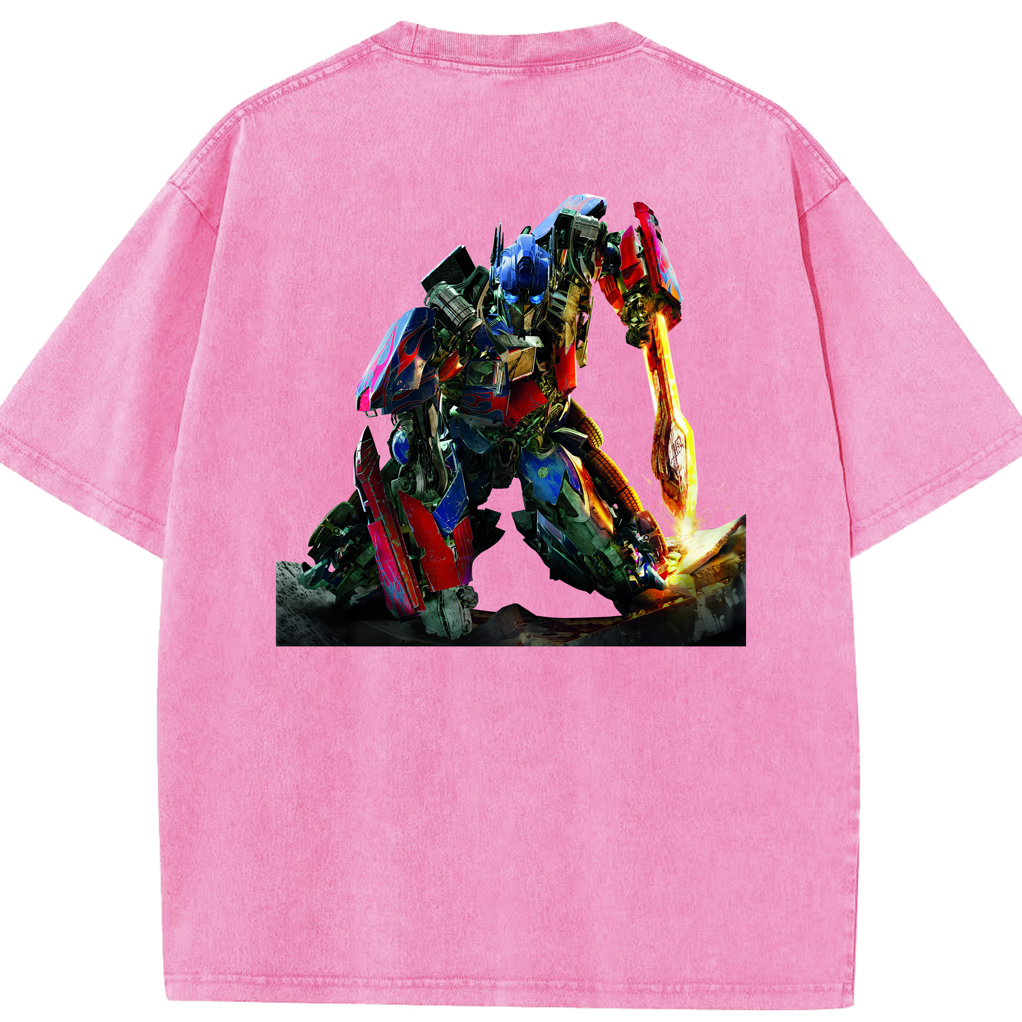 （画像用） Transformers トランスフォーマー 綿100% ヴィンテージ風 半袖Tシャツ（背面プリント）